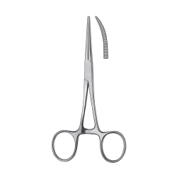 Svorka na cievy Pean zahnut 14cm