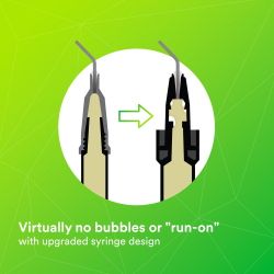 Prakticky iadne bublinky ani samovon vytekanie so zdokonalenm tvarom striekaky.