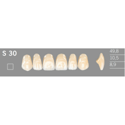 S30 Artic 6 zuby frontálne horné (VITA A1-D4)