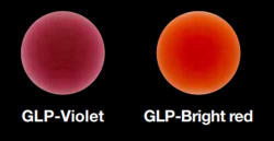 Tabulka odtieňov - odtiene Lustre Paint gingiválne farby GLP Violet a GLP Bright Red 